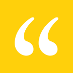 Yellow quotation mark icon